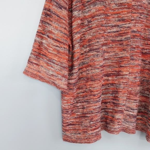 J. Jill Pure Jill Space Dyed Marled V-Neck Pullover Campari Sweater Multicolored - Picture 11 of 14